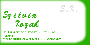 szilvia kozak business card